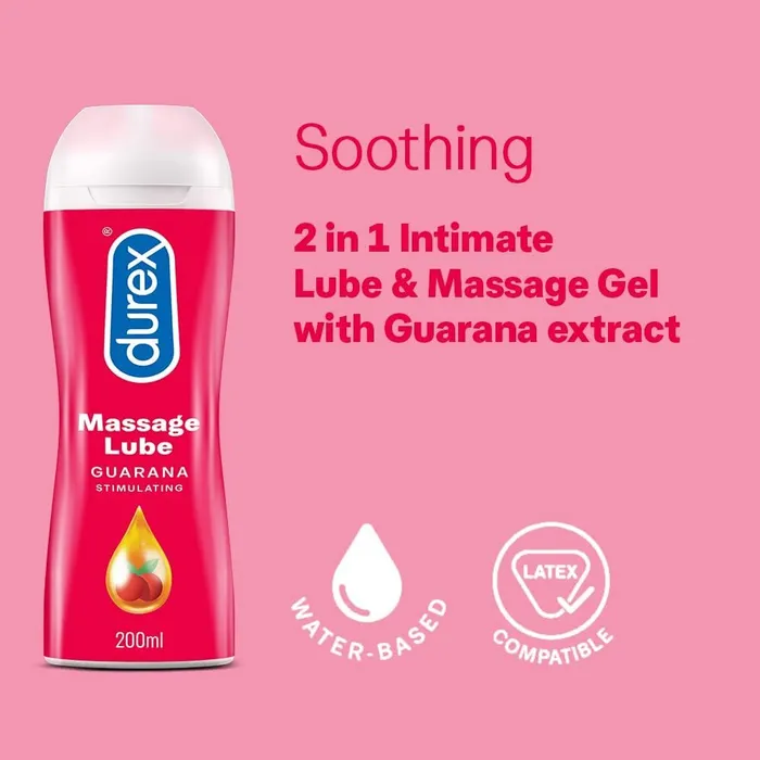 Durex Massage Lube Guarana Stimulating 200ml | Durex Condoms Couples