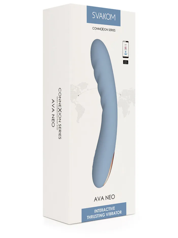 Svakom Vibrators | SVAKOM AVA NEO THRUSTING VIBE CORNFLOWER BLUE RECHARGEABLE