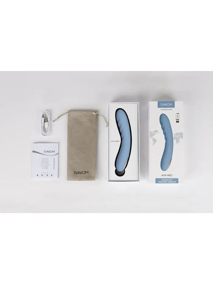 Svakom Vibrators | SVAKOM AVA NEO THRUSTING VIBE CORNFLOWER BLUE RECHARGEABLE