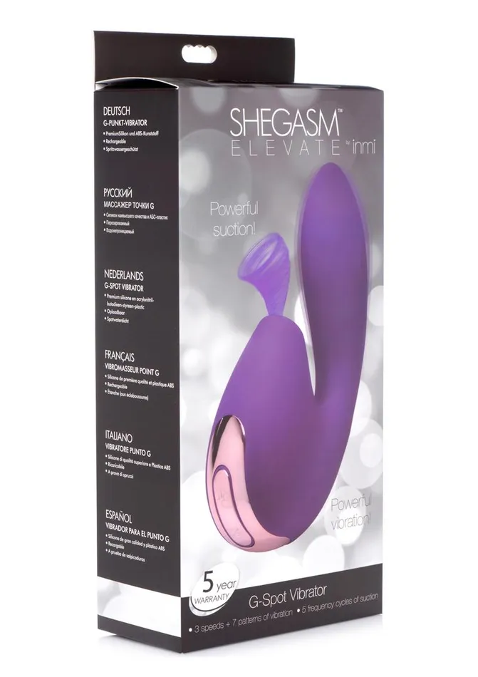 Female Sex Toys | SHEGASM Inmi Shegasm Elevate G-Spot Silicone Rechargeable Vibrator with Clitoral Stimulator