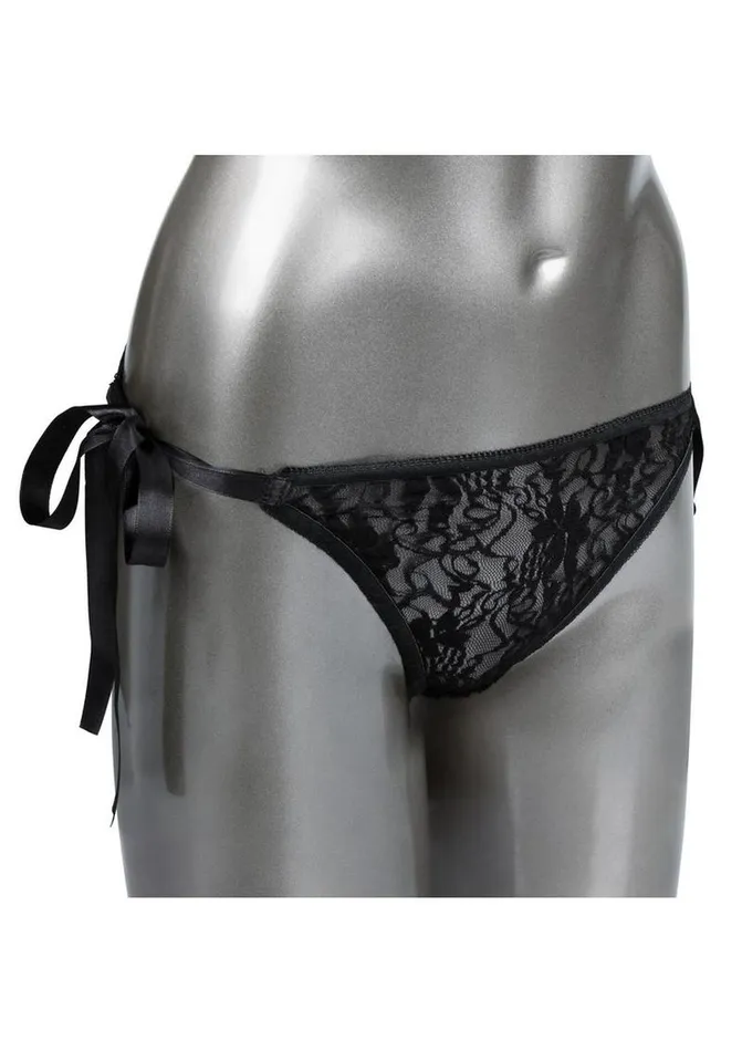 Remote Controlled Vibes Female Sex Toys | Calexotics Silicone Rechargeable Lace Thong Panty Vibe with Remote Control