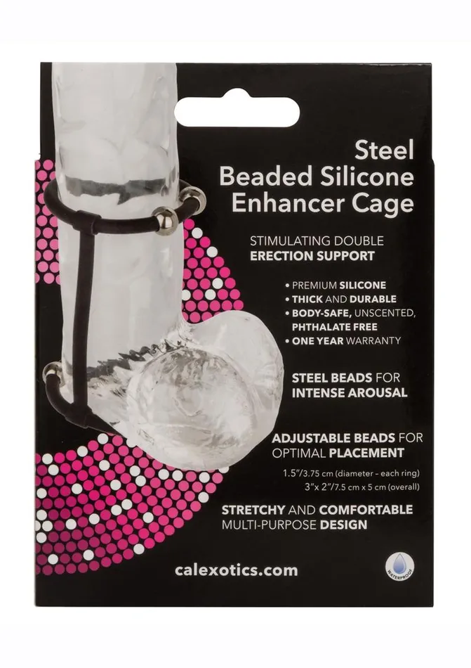 Steel Beaded Silicone Enhancer Cage | Rings! Male Sex Toys